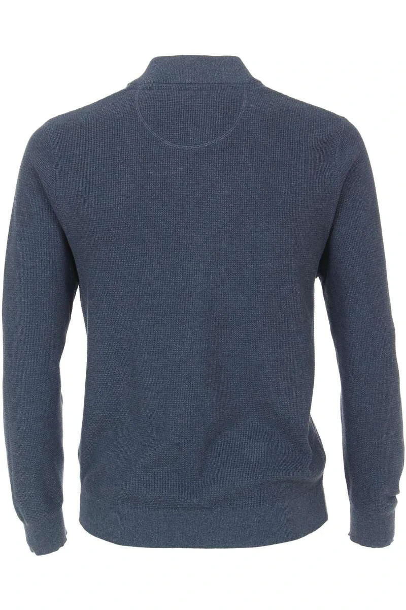 Casa Moda Casual Herren Strickjacke Zip Blau 4 Casa Moda Casual Herren Strickjacke Zip Blau – Bild 4