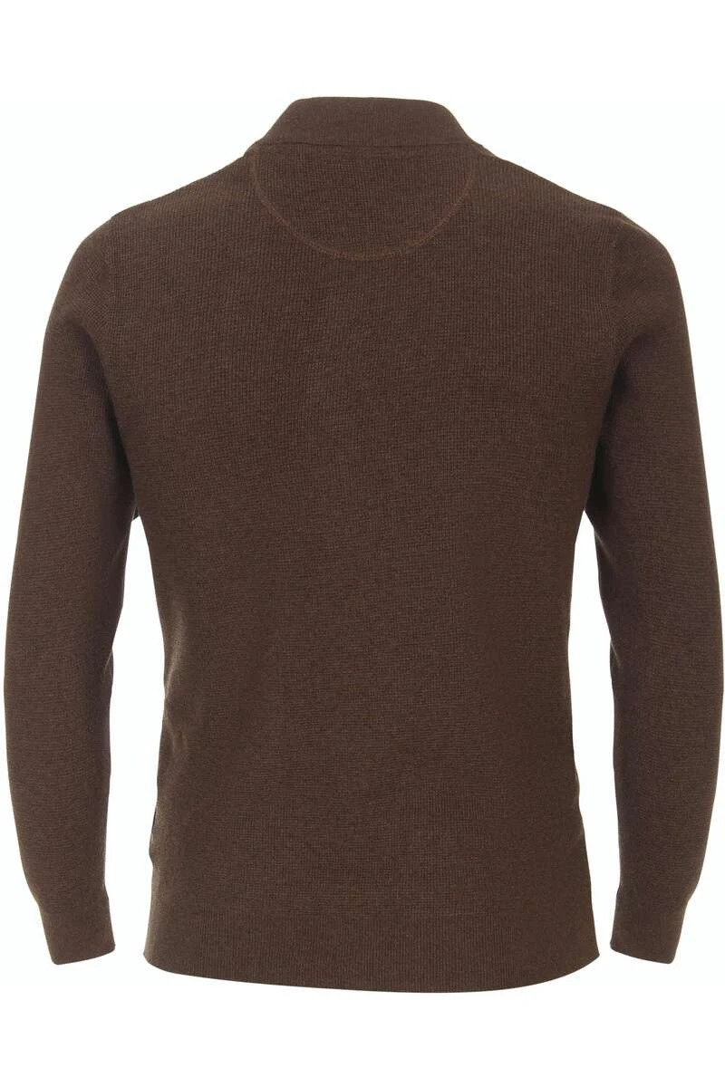 Casa Moda Casual Herren Strickjacke Zip Braun 4 Casa Moda Casual Herren Strickjacke Zip Braun – Bild 4