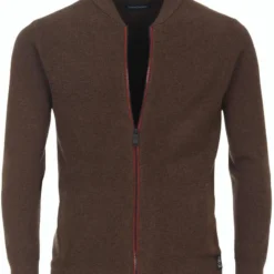 Casa Moda Casual Herren Strickjacke Zip Braun