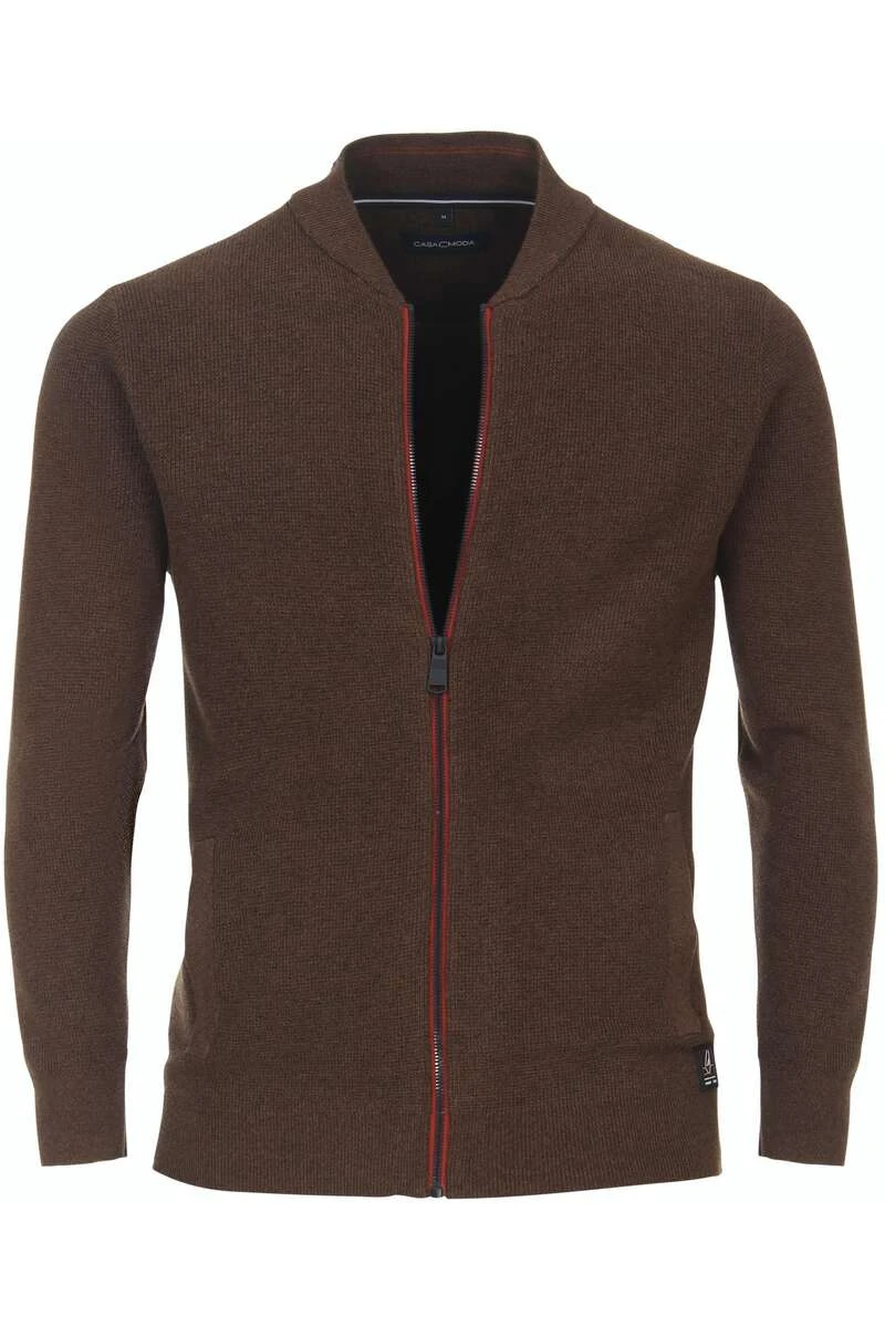 Casa Moda Casual Herren Strickjacke Zip Braun 1 Casa Moda Casual Herren Strickjacke Zip Braun