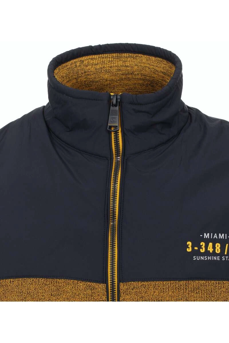 Casa Moda Casual Herren Strickjacke Zip Gelb 2 Casa Moda Casual Herren Strickjacke Zip Gelb – Bild 2