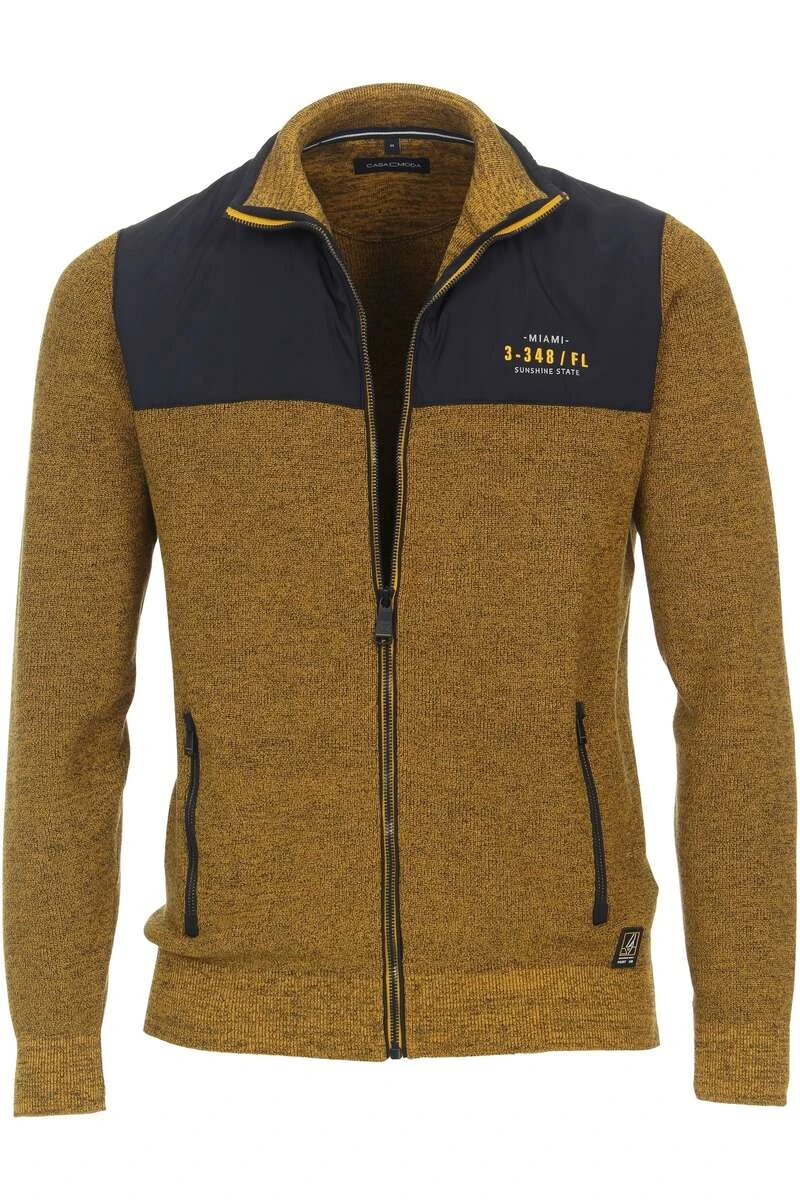 Casa Moda Casual Herren Strickjacke Zip Gelb 1 Casa Moda Casual Herren Strickjacke Zip Gelb