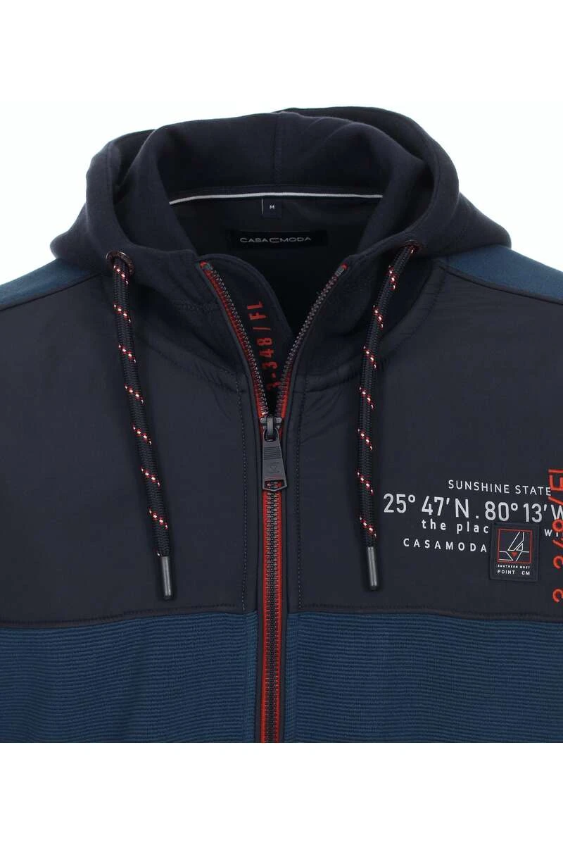 Casa Moda Casual Sweatjacke Mit Kapuze Kapuze Blau 2 Casa Moda Casual Sweatjacke Mit Kapuze Kapuze Blau – Bild 2