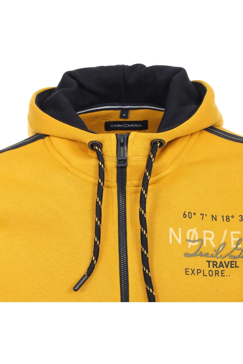 Casa Moda Casual Regular Fit Sweatjacke Mit Kapuze Kapuze Gelb 2 Casa Moda Casual Regular Fit Sweatjacke Mit Kapuze Kapuze Gelb – Bild 2