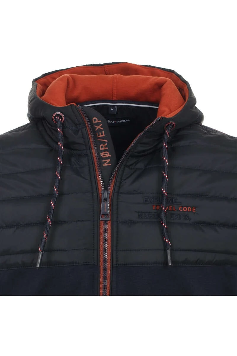 Casa Moda Casual Regular Fit Sweatjacke Mit Kapuze Kapuze Blau 2 Casa Moda Casual Regular Fit Sweatjacke Mit Kapuze Kapuze Blau – Bild 2