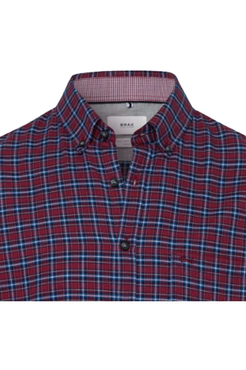 Brax Casual Modern Fit Flanellhemd Orangerot, Gemustert 2 Brax Casual Modern Fit Flanellhemd Orangerot, Gemustert – Bild 2