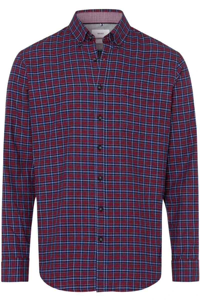 Brax Casual Modern Fit Flanellhemd Orangerot, Gemustert 1 Brax Casual Modern Fit Flanellhemd Orangerot, Gemustert