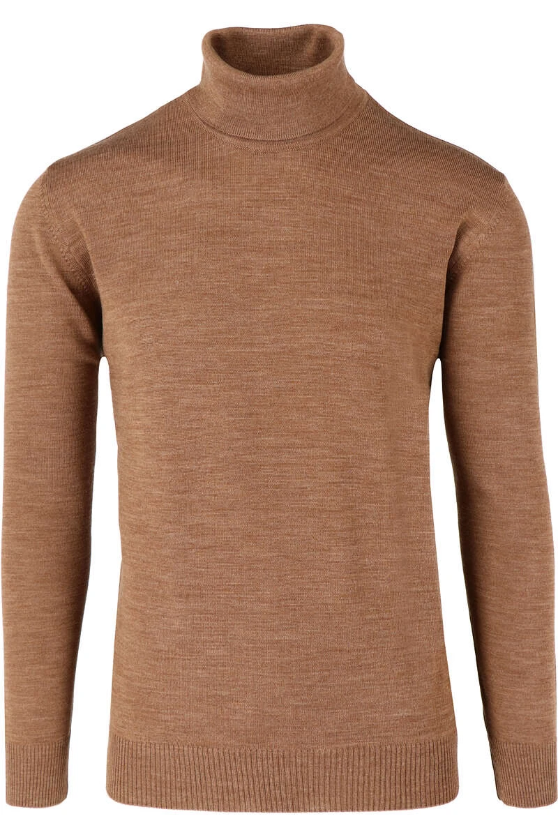 MAERZ Superwash Classic Fit Herren Rollkragenpullover Braunhellbraun 1 MAERZ Superwash Classic Fit Herren Rollkragenpullover Braunhellbraun