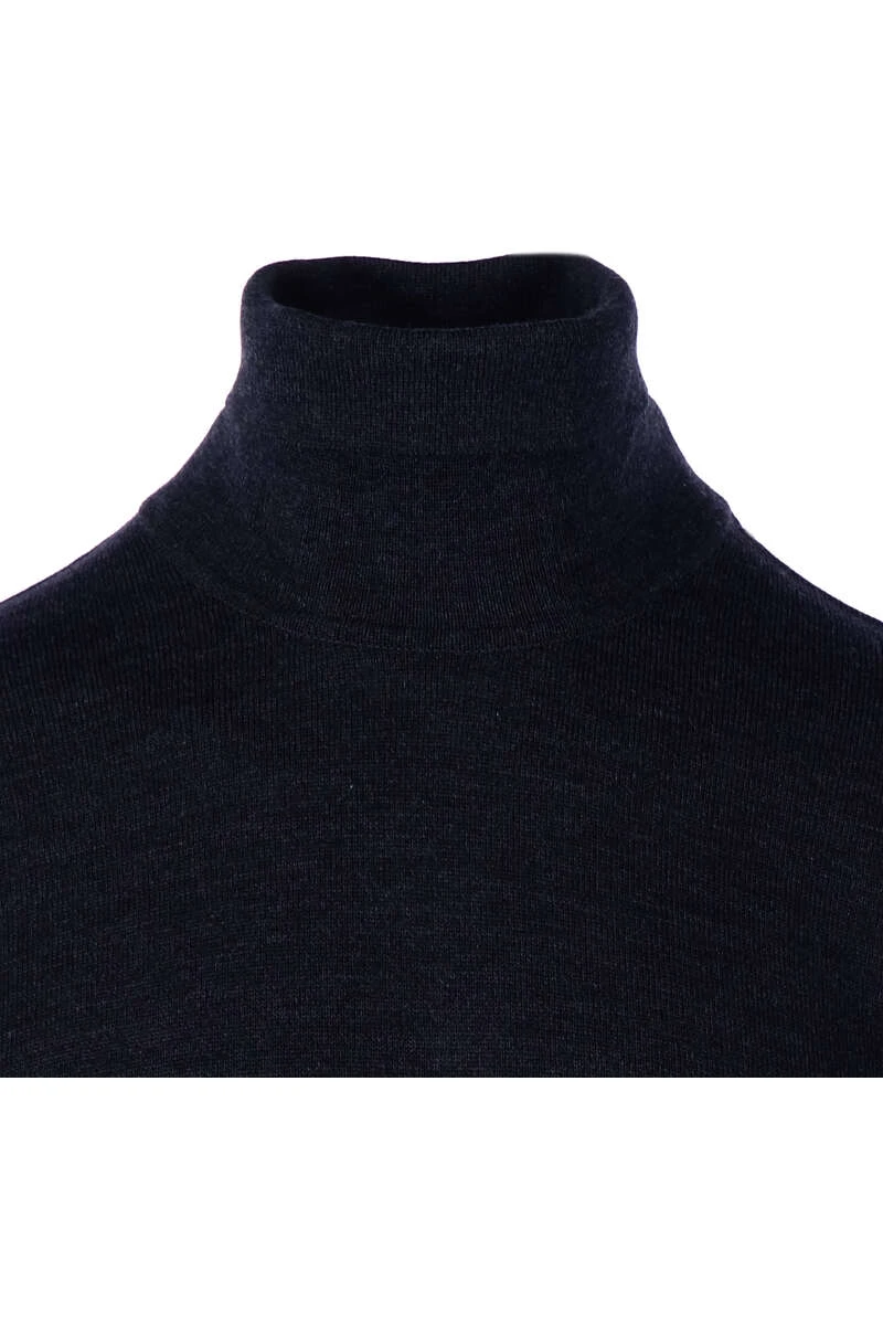 MAERZ Superwash Classic Fit Herren Rollkragenpullover Navy 2 MAERZ Superwash Classic Fit Herren Rollkragenpullover Navy – Bild 2