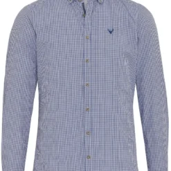 Pure Slim Fit Trachtenhemd Dunkelblau/weiss, Kariert