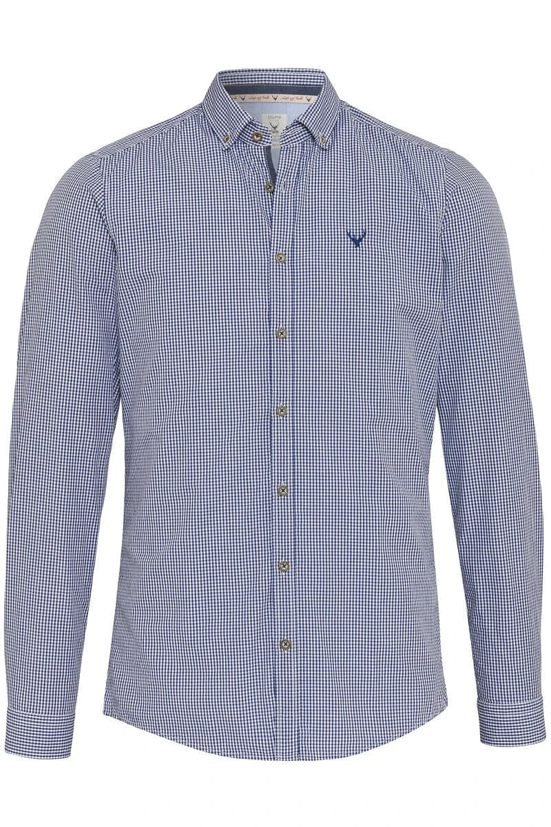 Pure Slim Fit Trachtenhemd Dunkelblau/weiss, Kariert 1 Pure Slim Fit Trachtenhemd Dunkelblau/weiss, Kariert