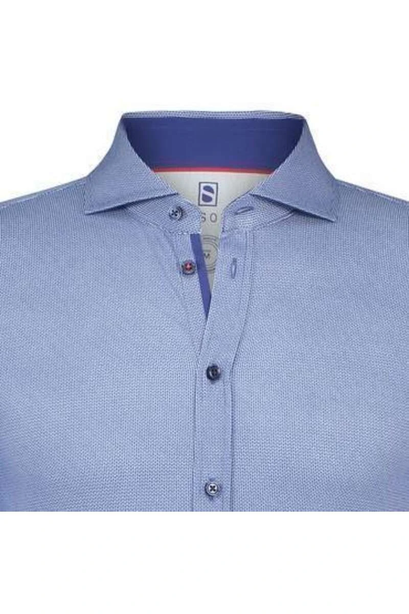 Desoto Slim Fit Jerseyhemd Marine, Faux-uni 2 Desoto Slim Fit Jerseyhemd Marine, Faux-uni – Bild 2