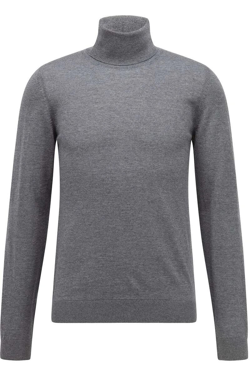 Hugo Boss BOSS Slim Fit Herren Rollkragenpullover Grau 1 Hugo Boss BOSS Slim Fit Herren Rollkragenpullover Grau
