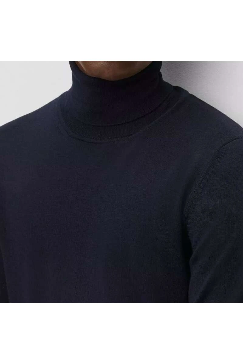 Hugo Boss BOSS Slim Fit Herren Rollkragenpullover Dunkelblau 2 Hugo Boss BOSS Slim Fit Herren Rollkragenpullover Dunkelblau – Bild 2