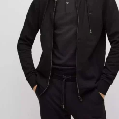 Hugo Boss BOSS Regular Fit Sweatjacke Mit Kapuze Schwarz 6 Hugo Boss BOSS Regular Fit Sweatjacke Mit Kapuze Schwarz -Angebote Pierre Cardin Store 50471960 001 8 800