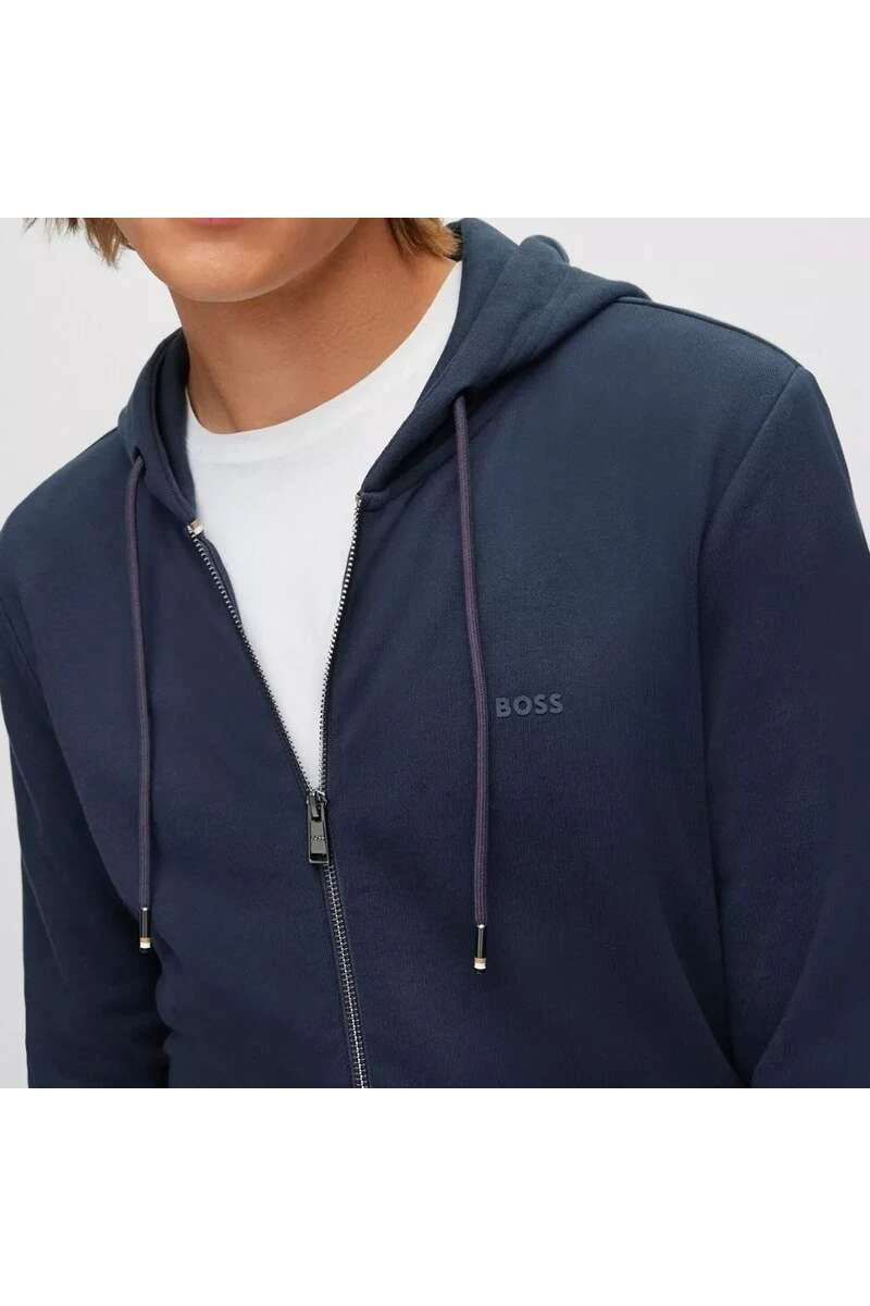 Hugo Boss BOSS Regular Fit Sweatjacke Mit Kapuze Dunkelblau 2 Hugo Boss BOSS Regular Fit Sweatjacke Mit Kapuze Dunkelblau – Bild 2