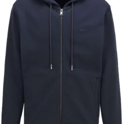 Hugo Boss BOSS Regular Fit Sweatjacke Mit Kapuze Dunkelblau