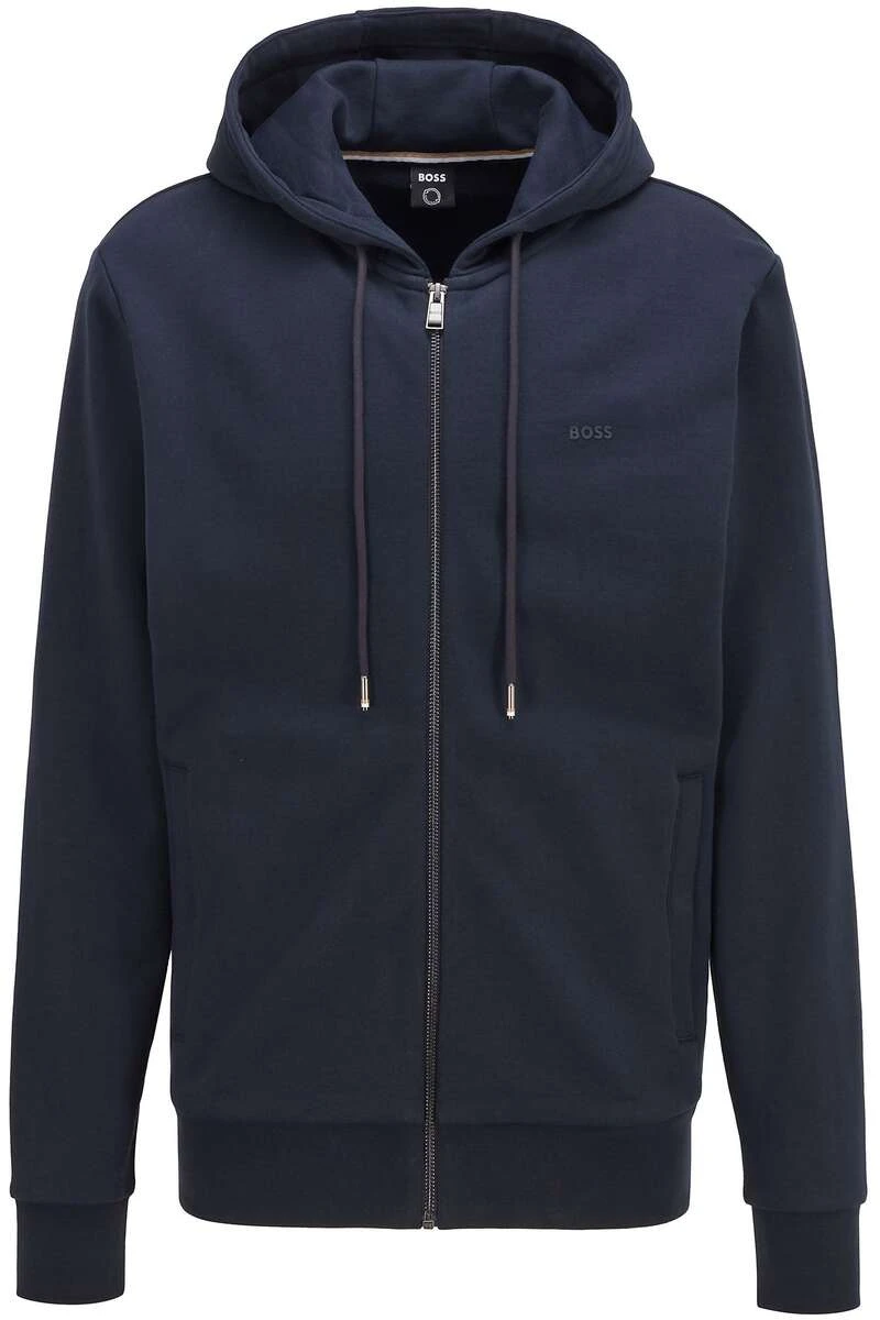 Hugo Boss BOSS Regular Fit Sweatjacke Mit Kapuze Dunkelblau 1 Hugo Boss BOSS Regular Fit Sweatjacke Mit Kapuze Dunkelblau