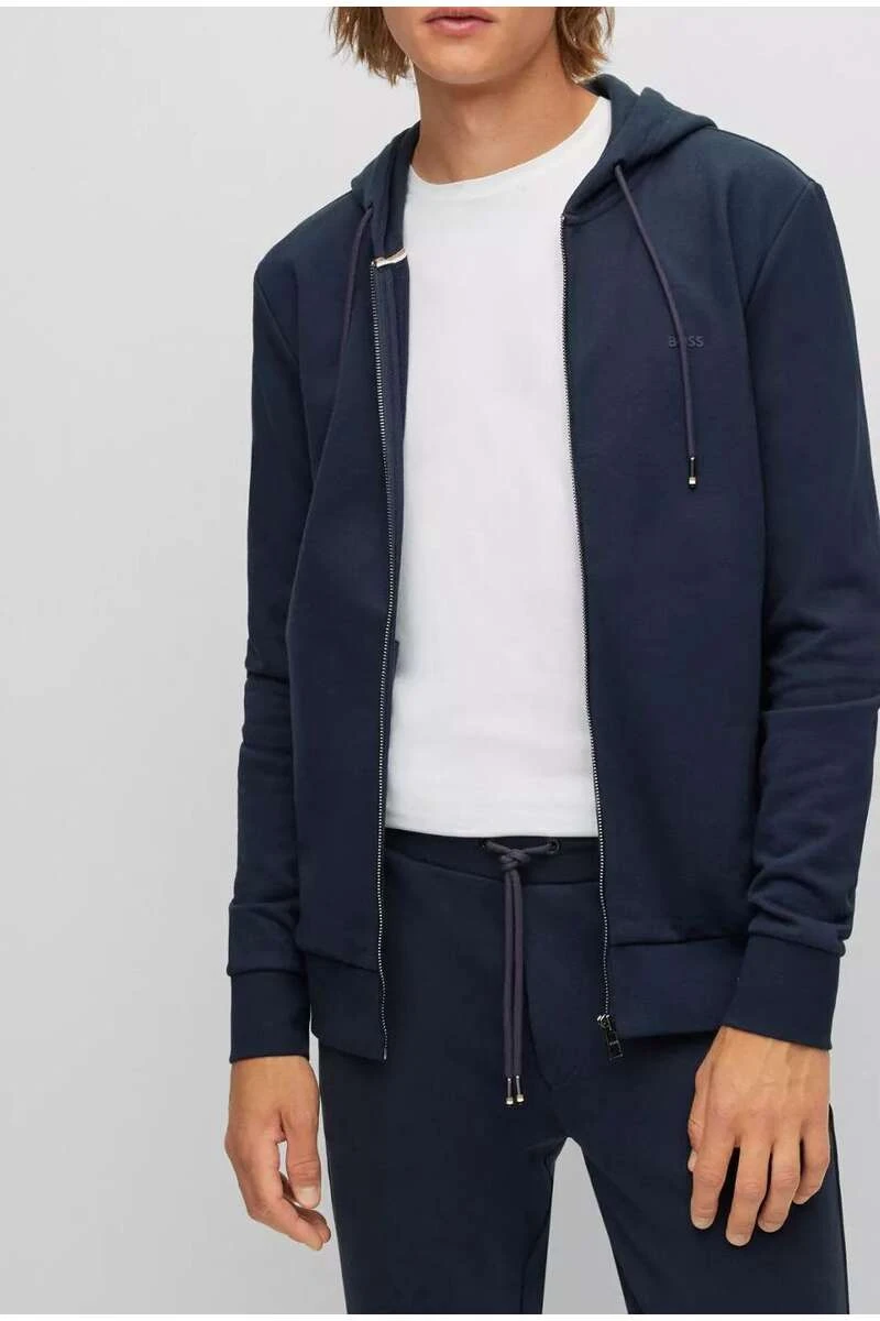 Hugo Boss BOSS Regular Fit Sweatjacke Mit Kapuze Dunkelblau 3 Hugo Boss BOSS Regular Fit Sweatjacke Mit Kapuze Dunkelblau – Bild 3