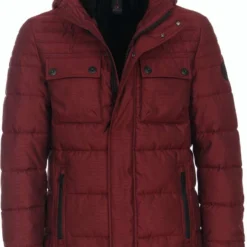Casa Moda Casual Fit Herren Parka Kapuze Bordeaux