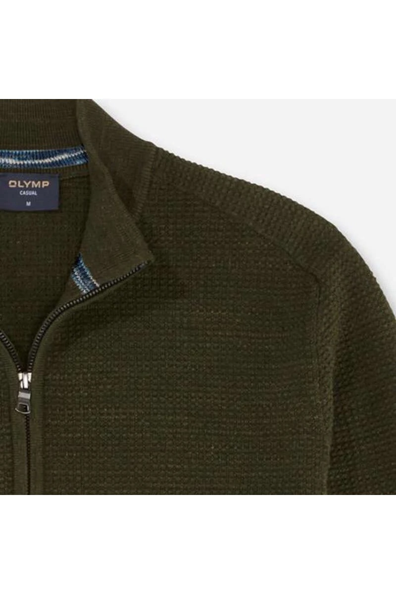 OLYMP Casual Modern Fit Herren Rollkragenpullover Graugrün 2 OLYMP Casual Modern Fit Herren Rollkragenpullover Graugrün – Bild 2