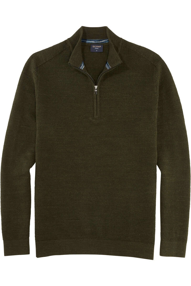 OLYMP Casual Modern Fit Herren Rollkragenpullover Graugrün 1 OLYMP Casual Modern Fit Herren Rollkragenpullover Graugrün