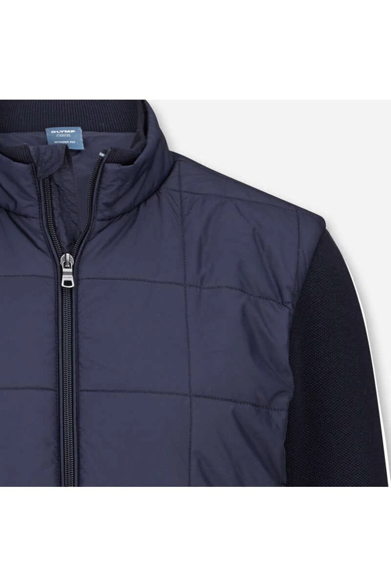 OLYMP Casual Modern Fit Herren Jacke Zip Nachtblau 2 OLYMP Casual Modern Fit Herren Jacke Zip Nachtblau – Bild 2
