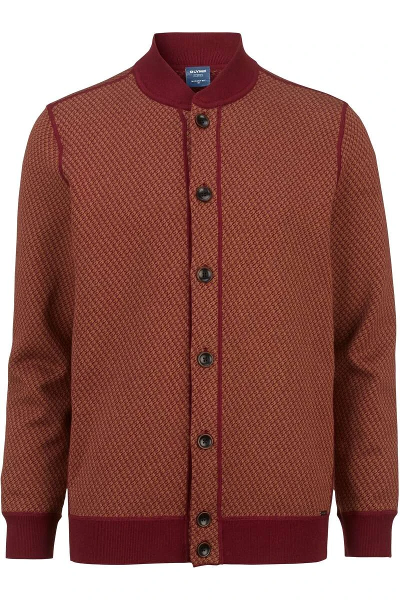 OLYMP Casual Modern Fit CardiganKnopfleiste Dunkelrot 1 OLYMP Casual Modern Fit CardiganKnopfleiste Dunkelrot