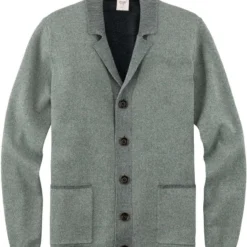 OLYMP Level Five Body Fit Herren Strickjacke Reverskragen Grün