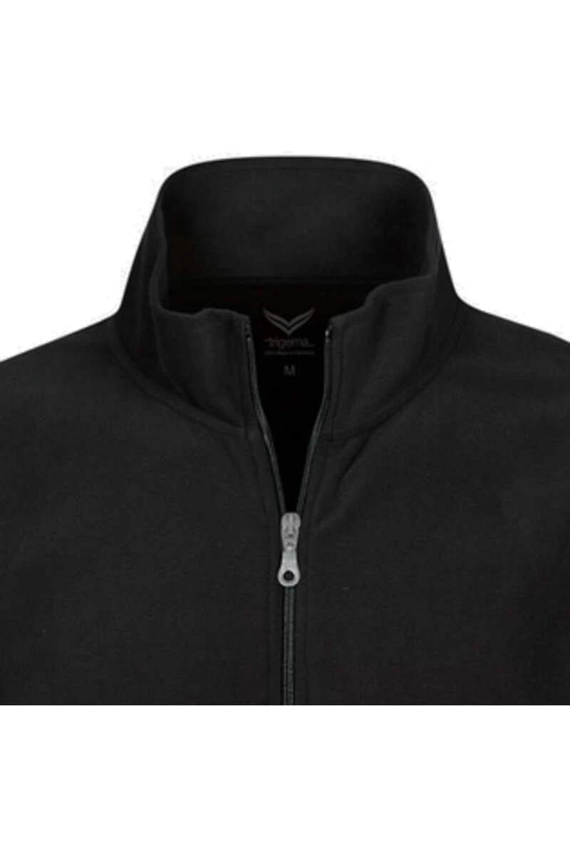 TRIGEMA Comfort Fit Herren Fleecejacke Zip Schwarz 2 TRIGEMA Comfort Fit Herren Fleecejacke Zip Schwarz – Bild 2