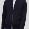 MAERZ Modern Fit Herren Strickjacke Zip Navy