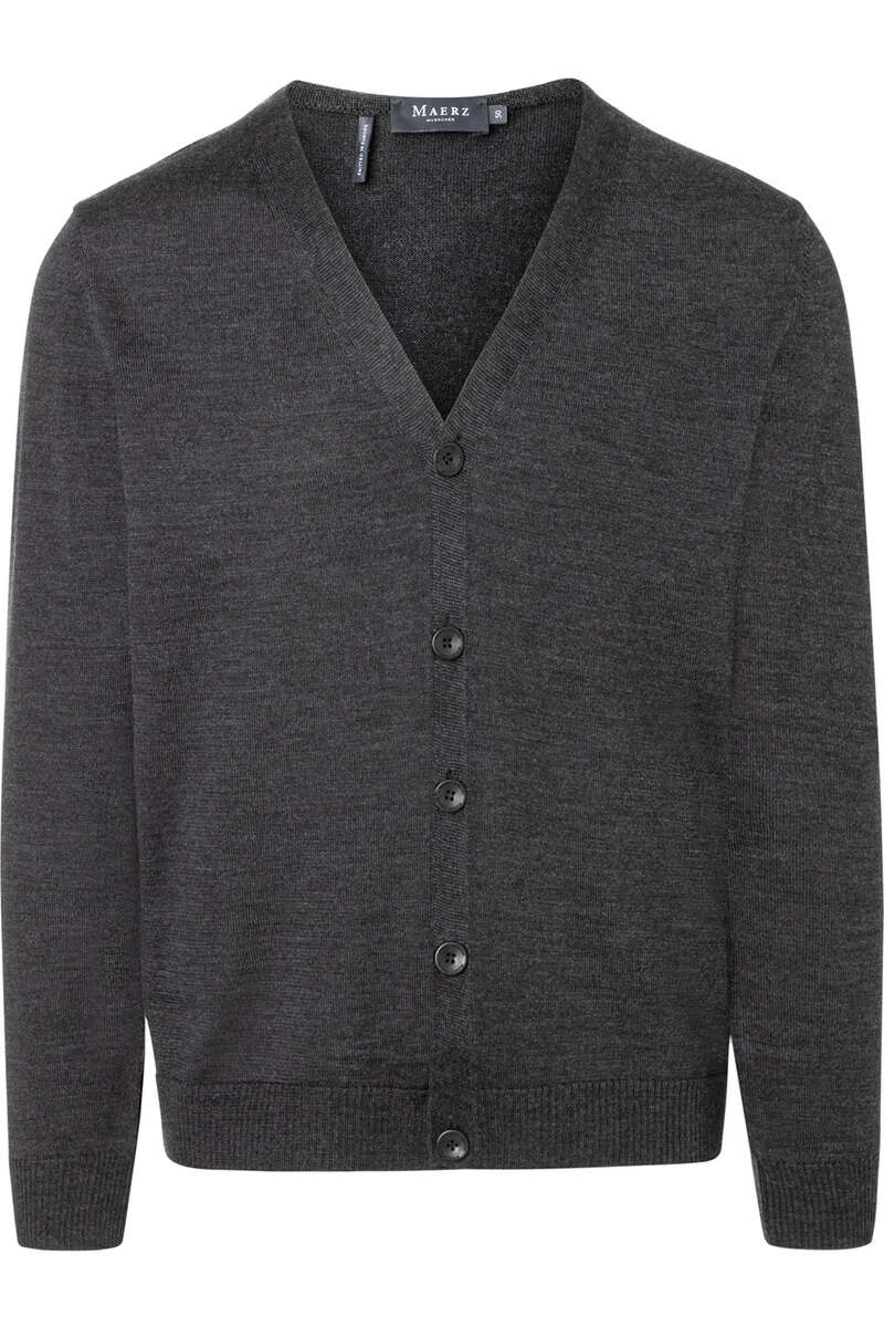 MAERZ Classic Fit Herren Strickjacke Anthrazit 1 MAERZ Classic Fit Herren Strickjacke Anthrazit
