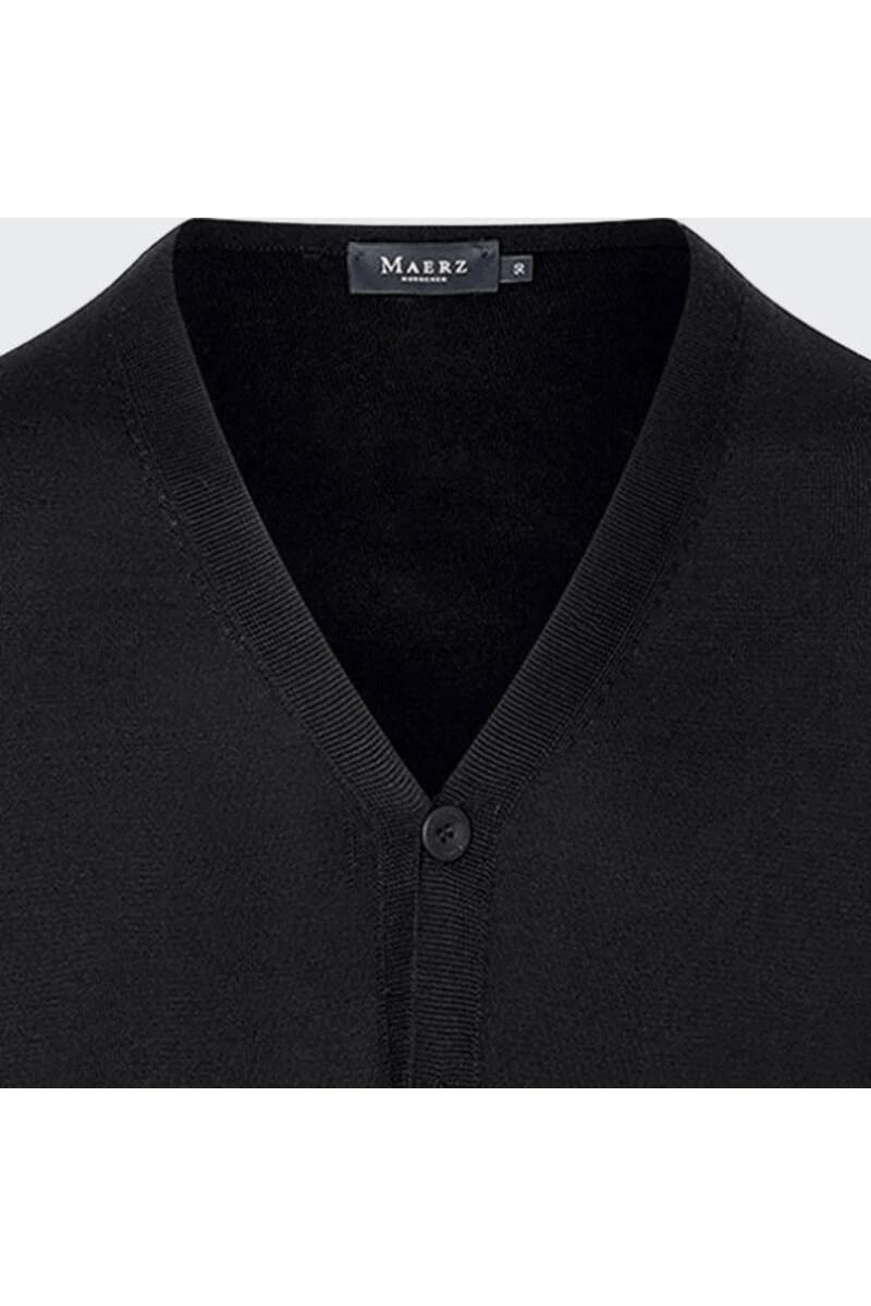 MAERZ Classic Fit Herren Strickjacke Schwarz 2 MAERZ Classic Fit Herren Strickjacke Schwarz – Bild 2