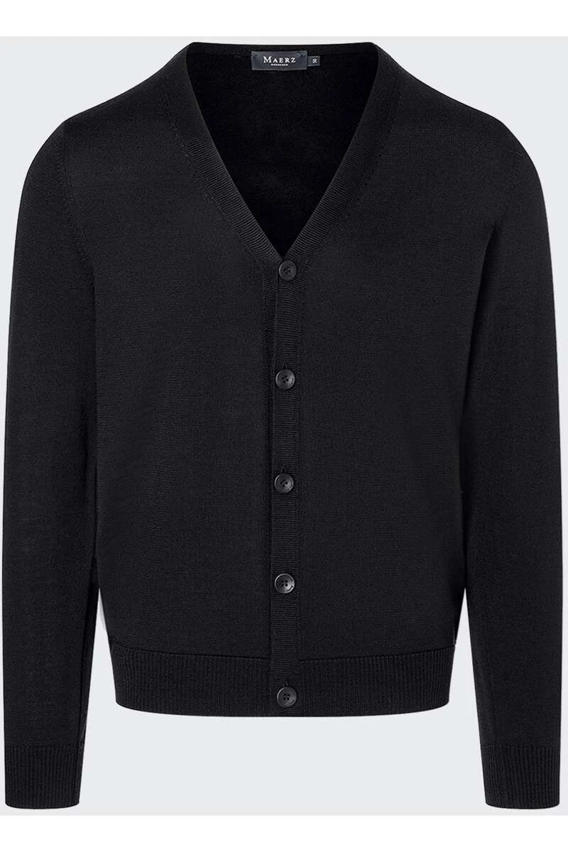 MAERZ Classic Fit Herren Strickjacke Schwarz 1 MAERZ Classic Fit Herren Strickjacke Schwarz