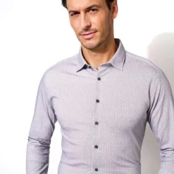 Desoto Slim Fit Jerseyhemd Blau/beige/weiß, Gemustert -Angebote Pierre Cardin Store 59928 3 752 8 800