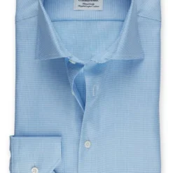 Stenströms Fitted Body Hemd Blau, Hahnentritt