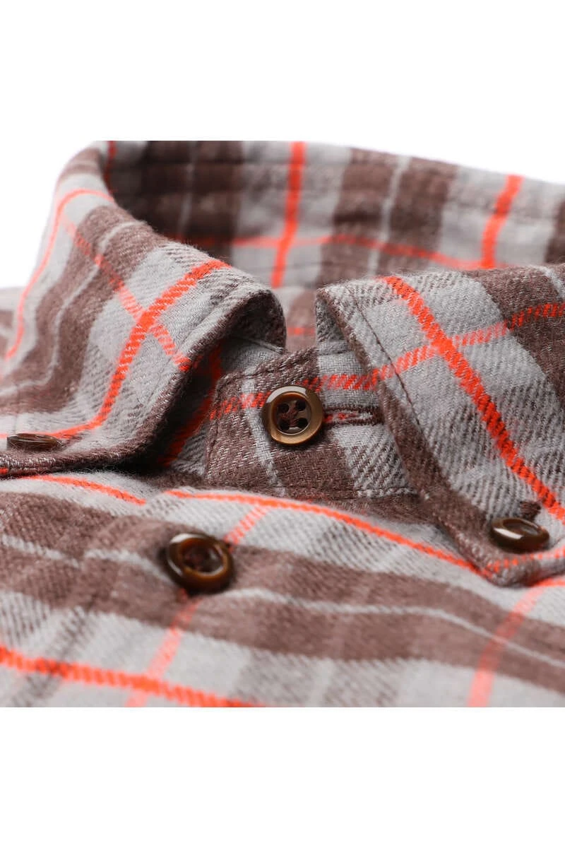 Fakts Slim Fit Hemd Rot/braun, Kariert 2 Fakts Slim Fit Hemd Rot/braun, Kariert – Bild 2