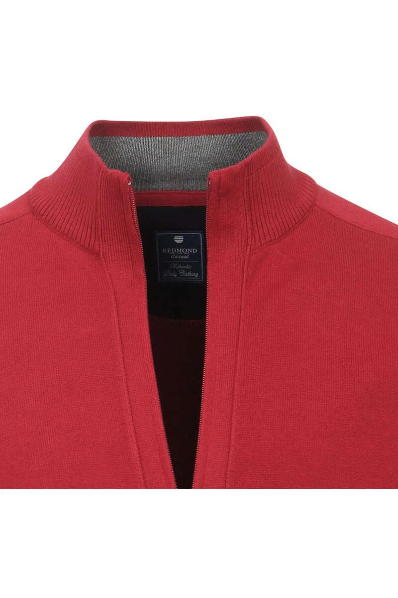 Redmond Casual Regular Fit CardiganZip Rot 2 Redmond Casual Regular Fit CardiganZip Rot – Bild 2