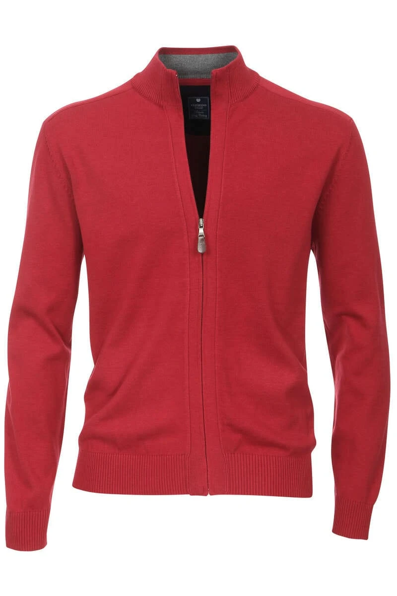 Redmond Casual Regular Fit CardiganZip Rot 1 Redmond Casual Regular Fit CardiganZip Rot