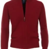 Redmond Casual Regular Fit Herren Strickjacke Zip Bordeaux