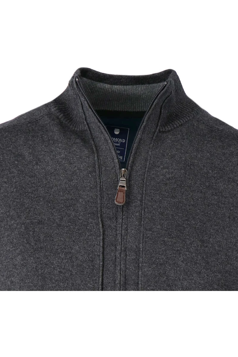 Redmond Herren Strickjacke Zip Anthrazit 2 Redmond Herren Strickjacke Zip Anthrazit – Bild 2