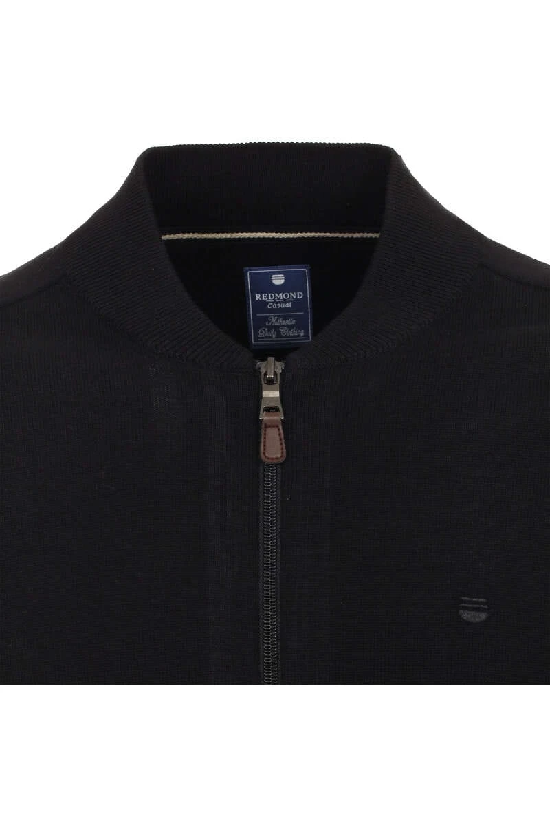 Redmond Casual Regular Fit CardiganZip Schwarz 2 Redmond Casual Regular Fit CardiganZip Schwarz – Bild 2