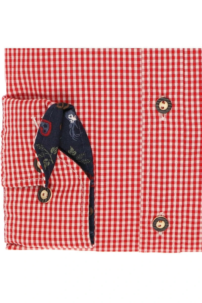 Marvelis Modern Fit Trachtenhemd Rot/weiss, Kariert 3 Marvelis Modern Fit Trachtenhemd Rot/weiss, Kariert – Bild 3