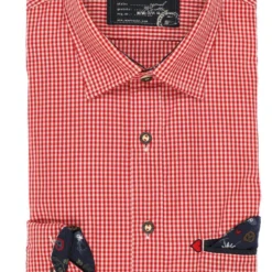 Marvelis Modern Fit Trachtenhemd Rot/weiss, Kariert
