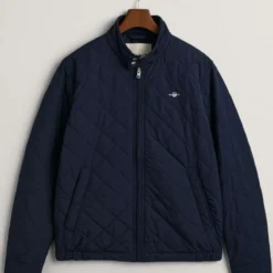 GANT Regular Fit Herren Steppjacke Knopfleiste Navy