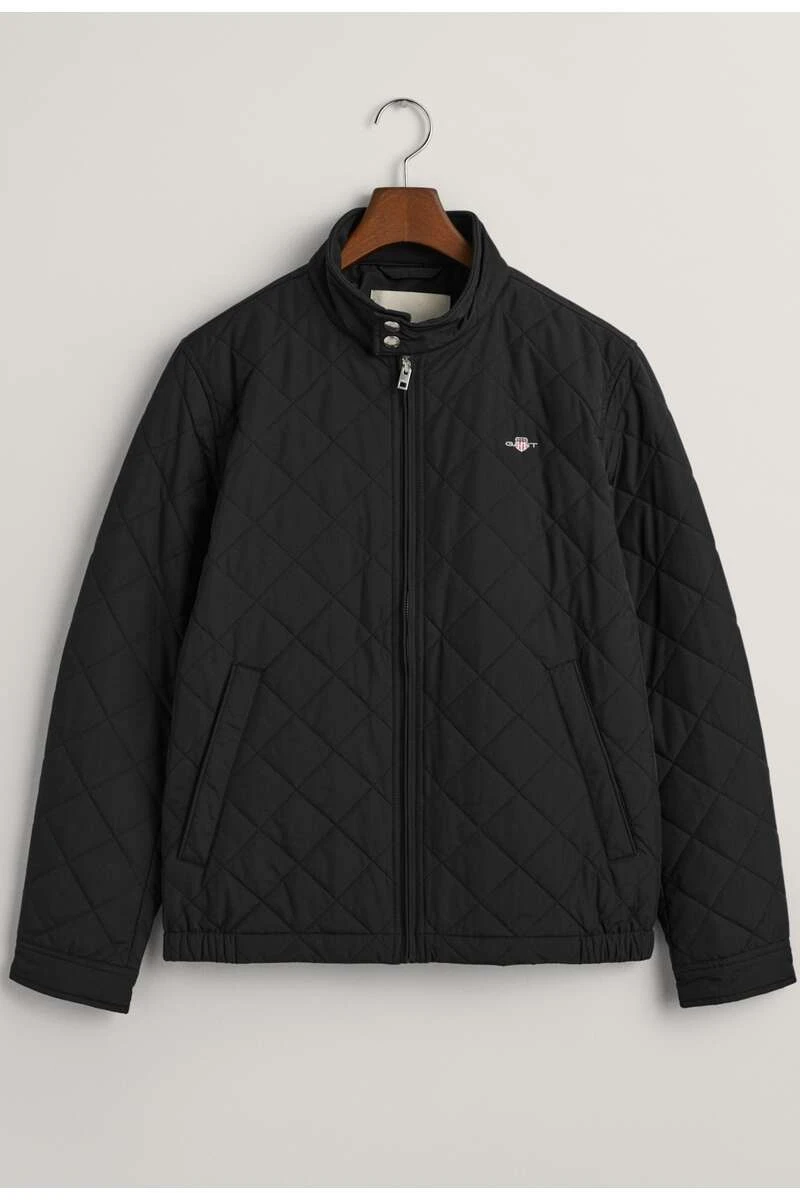 GANT Regular Fit Herren Steppjacke Knopfleiste Schwarz 1 GANT Regular Fit Herren Steppjacke Knopfleiste Schwarz