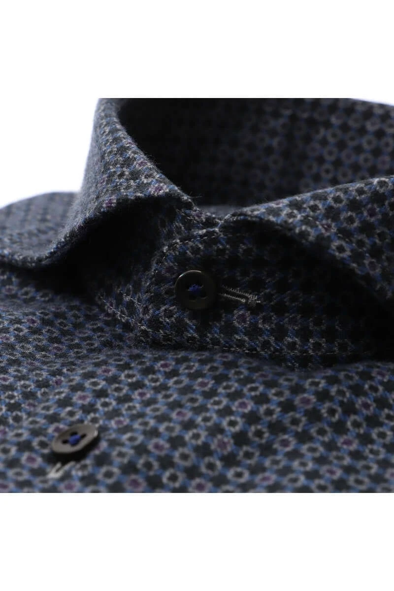 Stenströms Slimline Hemd Schwarz/blau, Gemustert 2 Stenströms Slimline Hemd Schwarz/blau, Gemustert – Bild 2