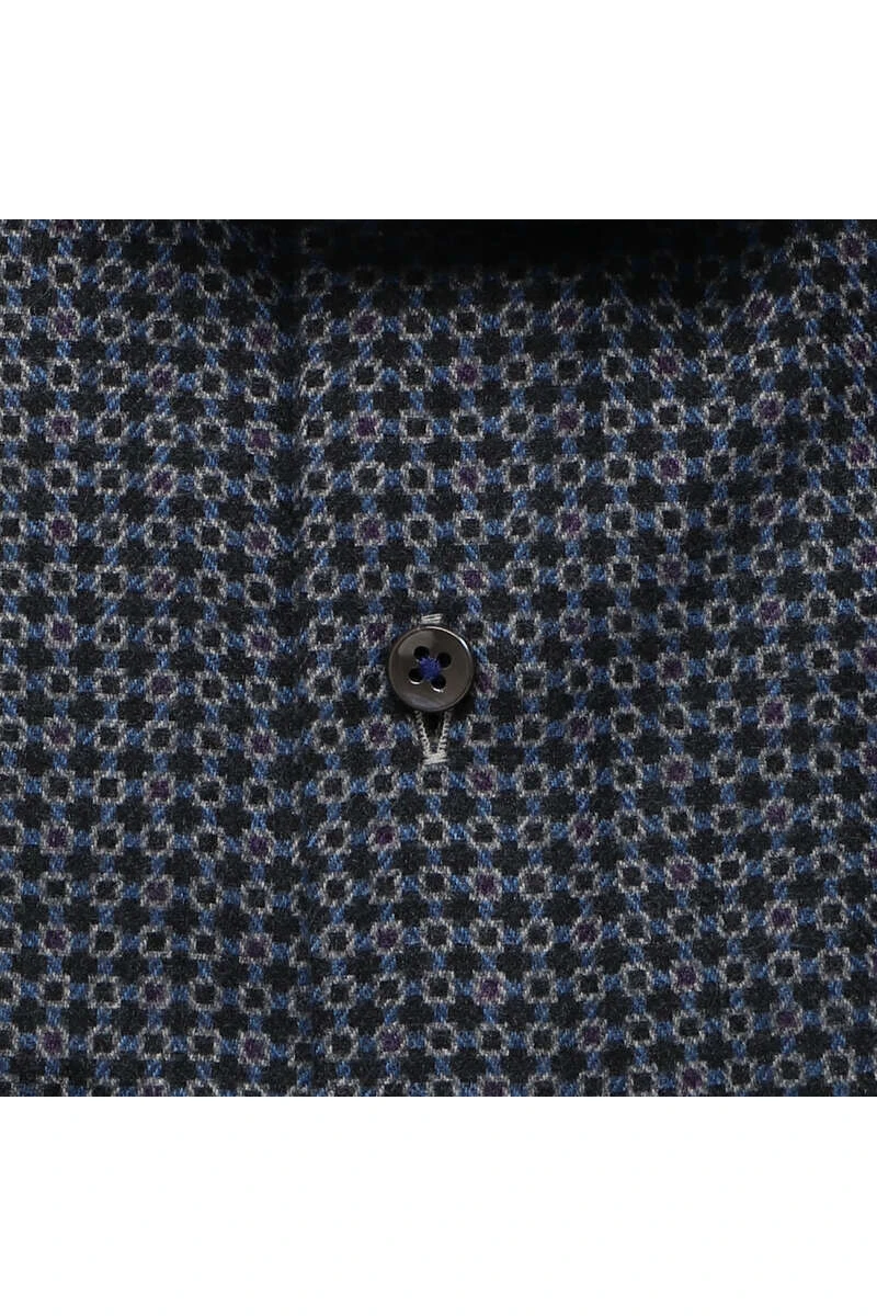 Stenströms Slimline Hemd Schwarz/blau, Gemustert 4 Stenströms Slimline Hemd Schwarz/blau, Gemustert – Bild 4