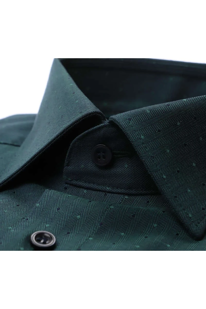 Marvelis Modern Fit Hemd Grün, Faux-uni 2 Marvelis Modern Fit Hemd Grün, Faux-uni – Bild 2