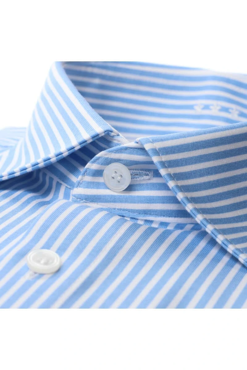 Marvelis Dynamic Flex Modern Fit Jerseyhemd Hellblau/weiss, Gestreift 2 Marvelis Dynamic Flex Modern Fit Jerseyhemd Hellblau/weiss, Gestreift – Bild 2